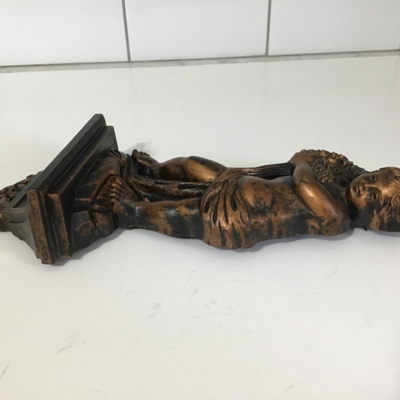 VTG Dart Syroco Cherub Wall Plaque Antiqued Copper Finish - Picture 8 of 8